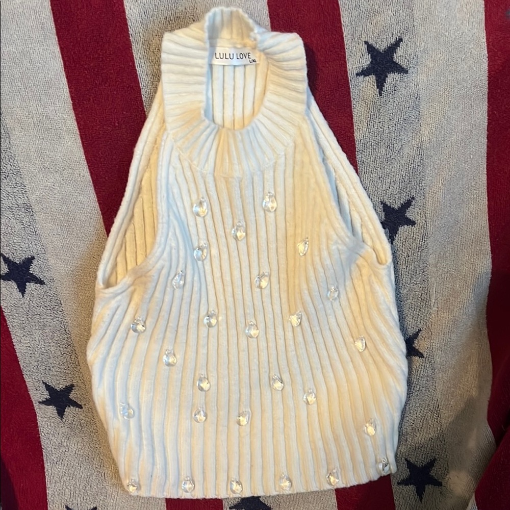 Ivory Sweater with Embellishments